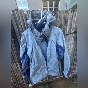 Columbia Fire Ridge Jacket Womens Small  Blue Hooded Full Zip Pockets Outdoors